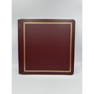 Vintage CREATIVE MEMORIES Scrapbook Album w/Pages 12" x 12" Burgundy Gold Trim